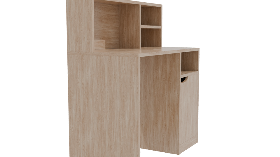 Minimalist Wooden Desk Model - Professional 3D Model Render 9
