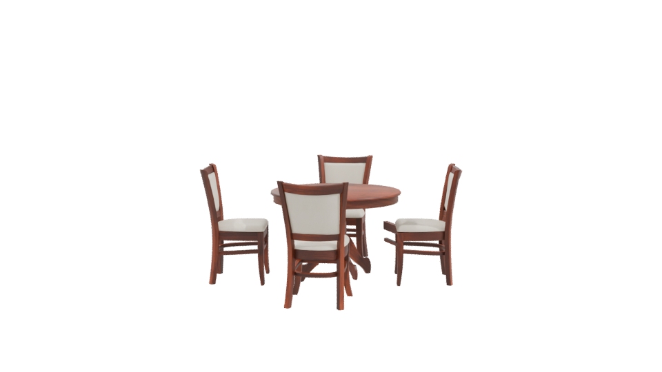 Elegant Round Dining Table Set - Professional 3D Model Render 10