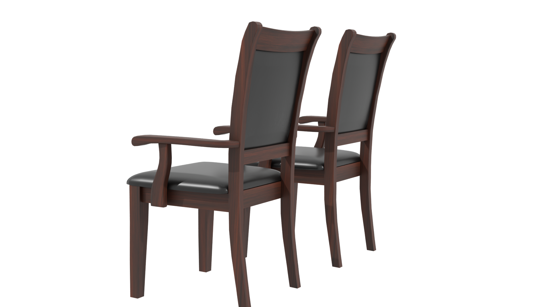 Elegant Black Upholstered Dining Chairs - Professional 3D Model Render 18