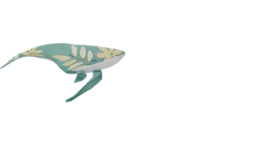 Stylized Tropical Whale 3D Model - Professional 3D Model Render 7
