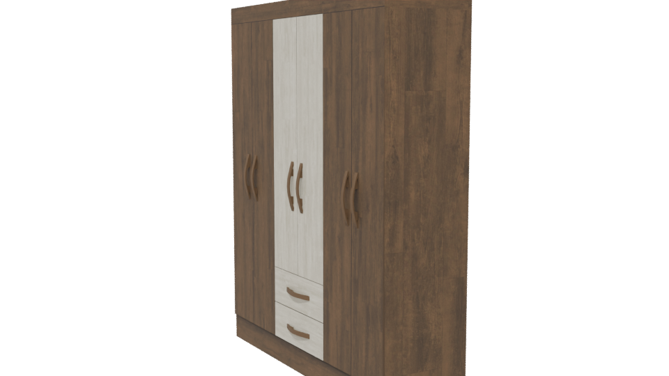 Modern Wooden Wardrobe Cabinet 3D - Professional 3D Model Render 13