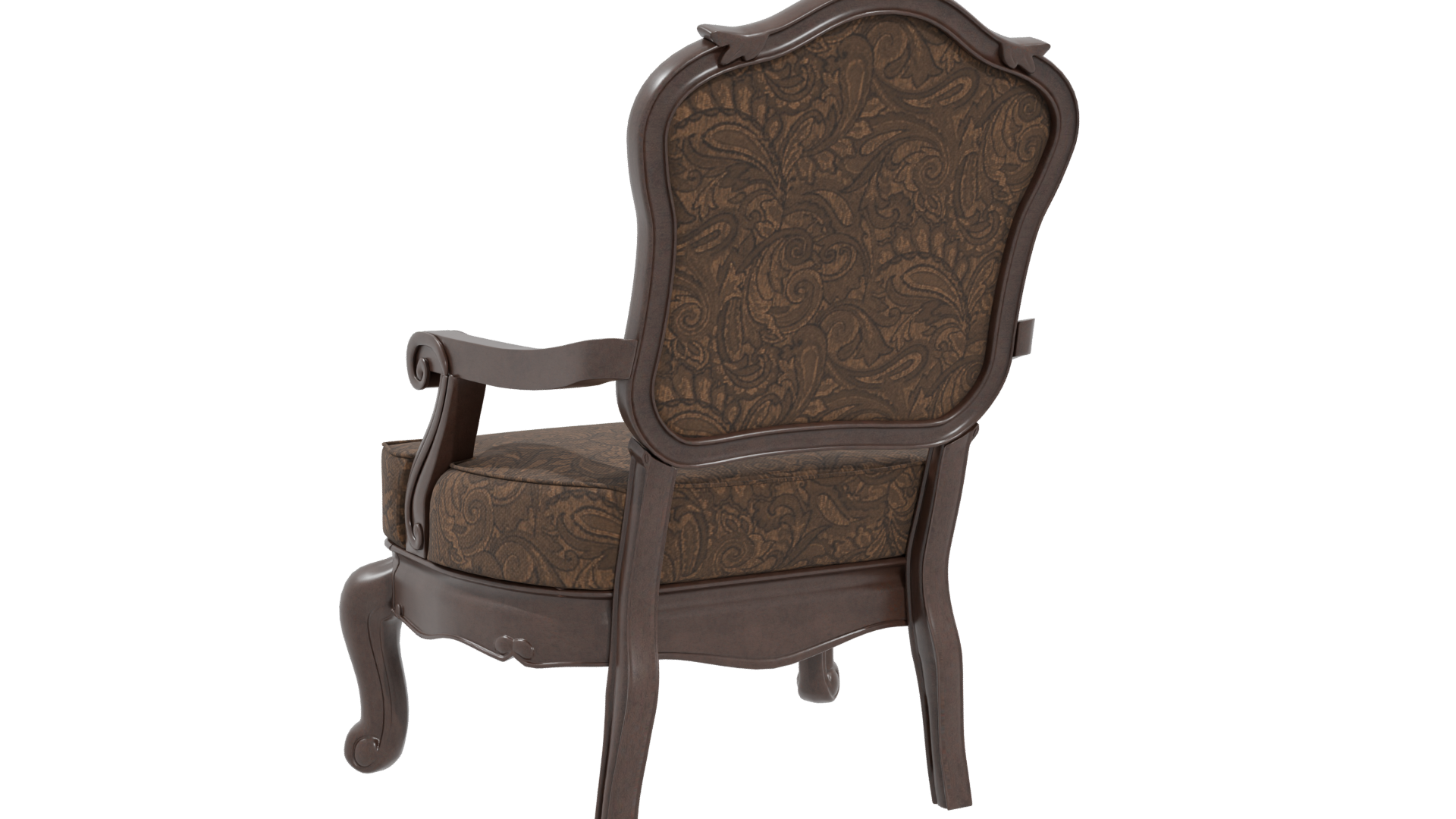 Vintage Elegant Upholstered Armchair 3D Model - Professional 3D Model Render 4