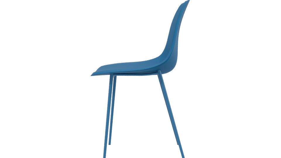 Sleek Blue Dining Chair Model - Professional 3D Model Render 2