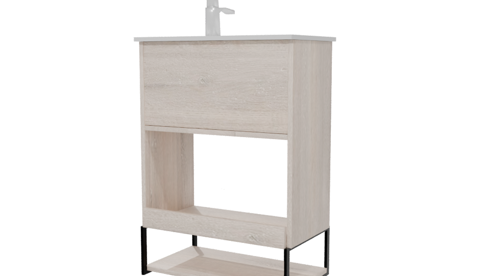 Contemporary Wooden Bathroom Vanity 3D Model - Professional 3D Model Render 6