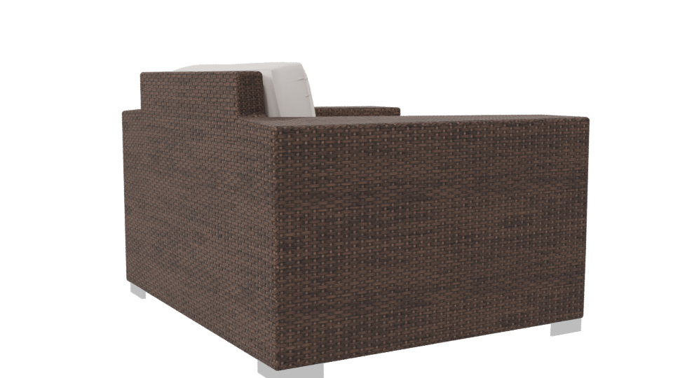 Brown Single Seat Armchair 3D - Professional 3D Model Render 7