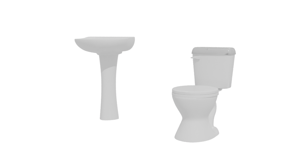 Elegant Bathroom Sink and Toilet - Professional 3D Model Render 12
