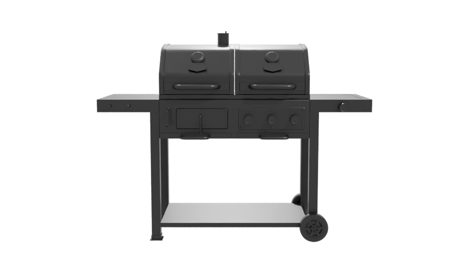 Stylish Dual Chamber BBQ Grill 3D Model - Professional 3D Model Render 11