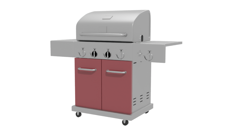 Stylish Gas Grill BBQ Model - Professional 3D Model Render 12
