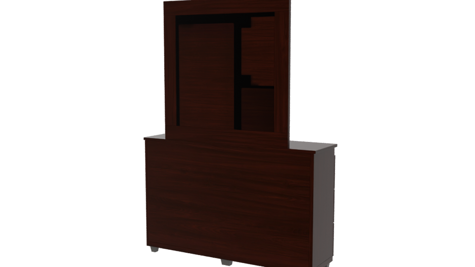 Modern Bedroom Dresser and Mirror - Professional 3D Model Render 6