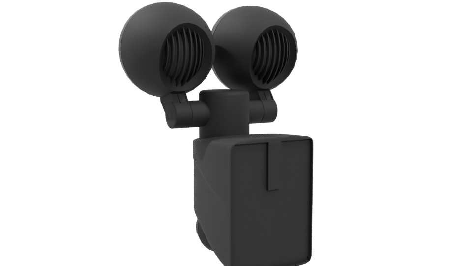 Modern Dual-Lens Outdoor Security Light 3D Model - Professional 3D Model Render 4