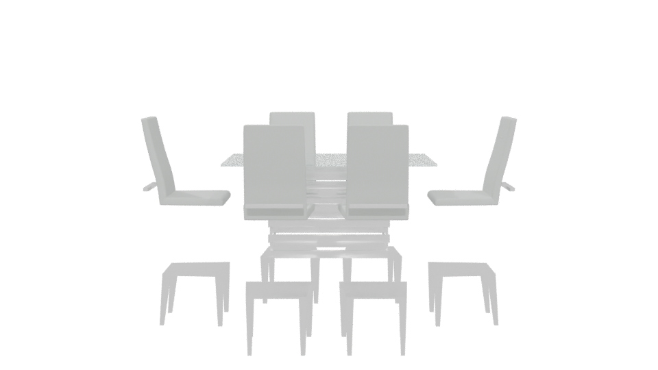 Contemporary Glass Dining Set - Professional 3D Model Render 5