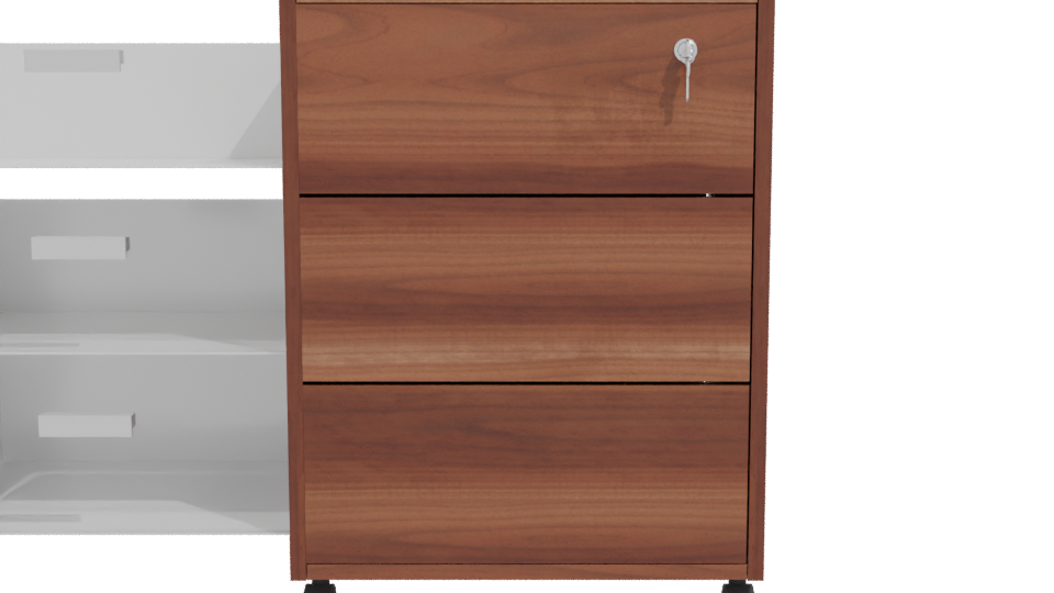 Stylish Wooden Filing Cabinet 3D - Professional 3D Model Render 11