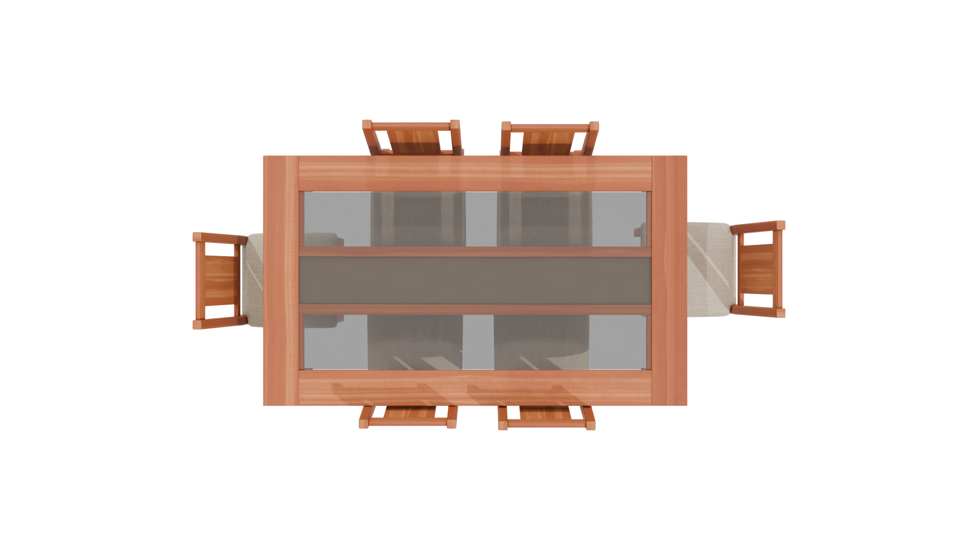 Elegant Wooden Dining Set 3D - Professional 3D Model Render 6