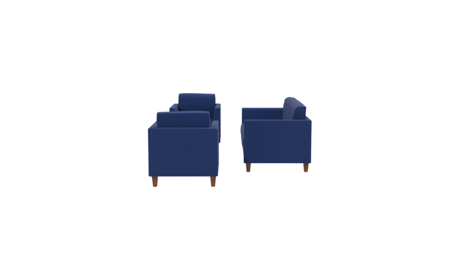 Stylish Blue Sofa Set 3D - Professional 3D Model Render 2