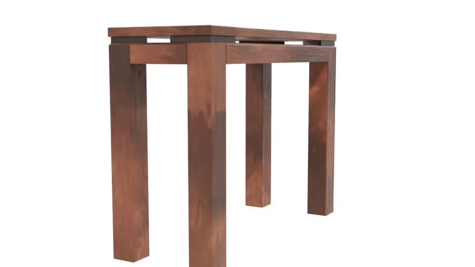 Rustic Wooden Farmhouse Table 3D Model - Professional 3D Model Render 12