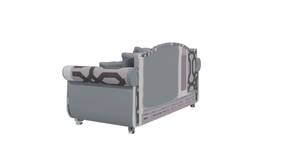 Elegant Vintage Sofa with Decorative Cushions - Professional 3D Model Render 3