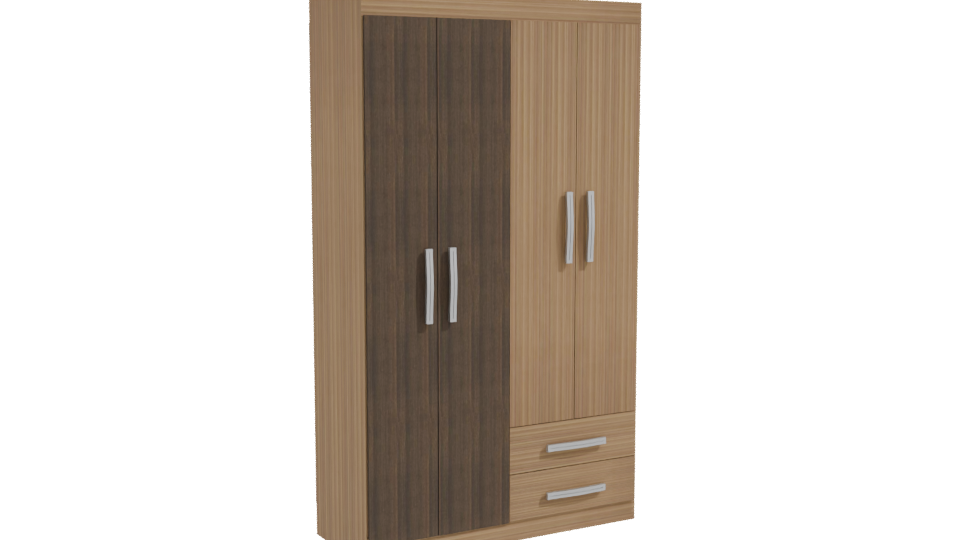 Stylish Wooden Wardrobe Model - Professional 3D Model Render 10