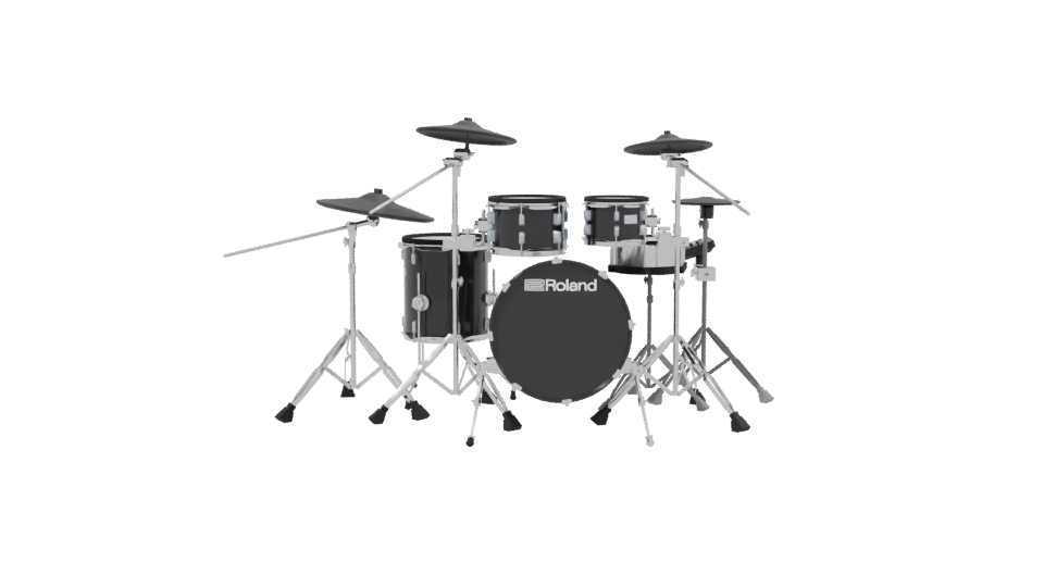 Realistic Black Drum Set 3D - Professional 3D Model Render 2