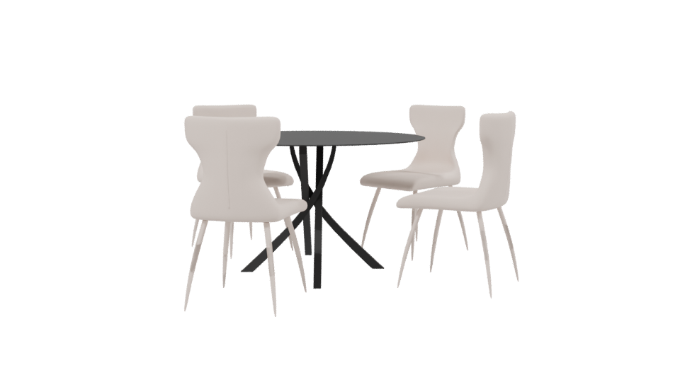 Contemporary Dining Table Set 3D - Professional 3D Model Render 2