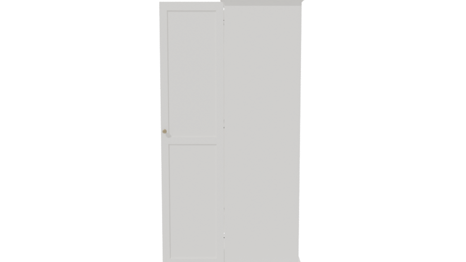 Minimalist White Wardrobe Model - Professional 3D Model Render 2