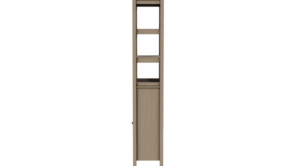 Modern Wooden Shelf Unit 3D - Professional 3D Model Render 2