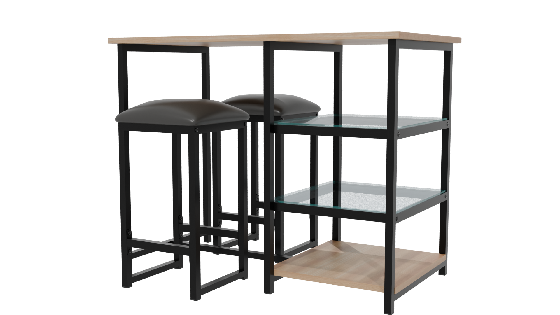 Contemporary Bar Table Set 3D - Professional 3D Model Render 6
