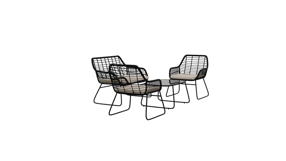 Stylish Outdoor Seating Set 3D - Professional 3D Model Render 9