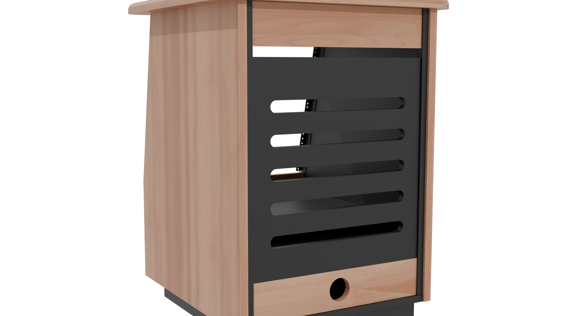 Contemporary Wooden Display Cabinet - Professional 3D Model Render 4