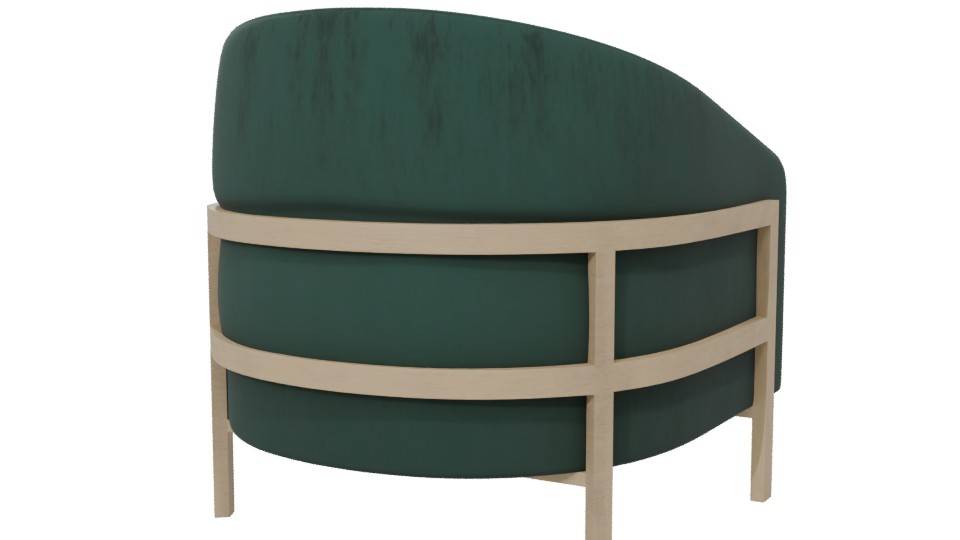 Stylish Green Accent Chair 3D - Professional 3D Model Render 6