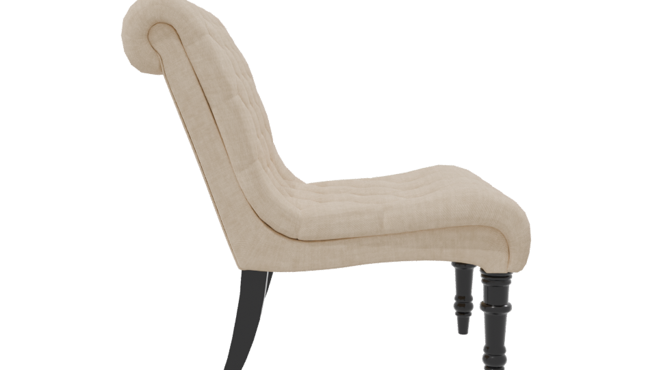 Elegant Tufted Accent Chair 3D - Professional 3D Model Render 8