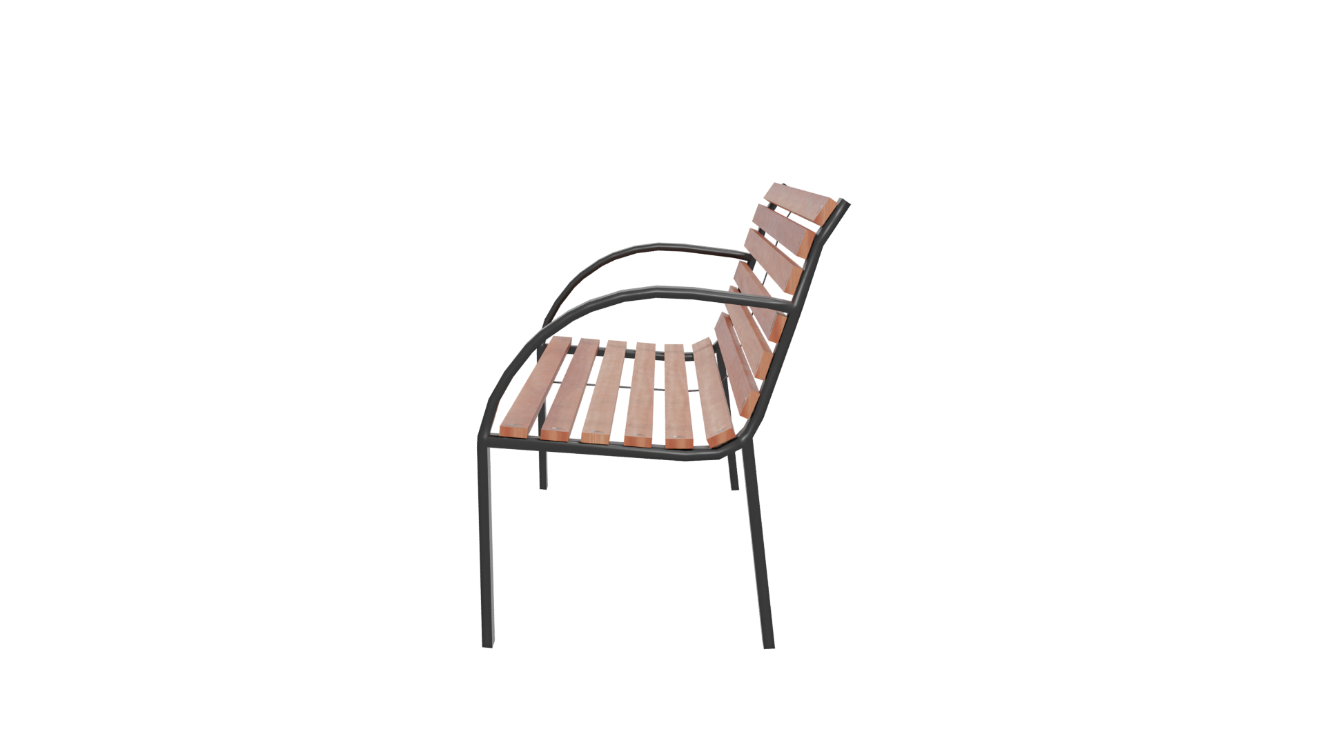 Elegant Outdoor Park Bench 3D - Professional 3D Model Render 5