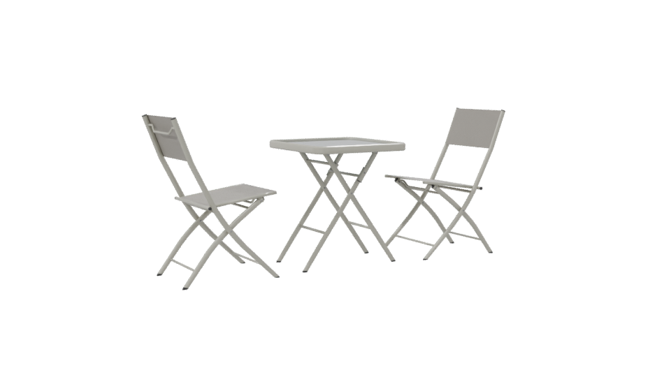 Minimalist Folding Desk and Chair 3D Model - Professional 3D Model Render 7