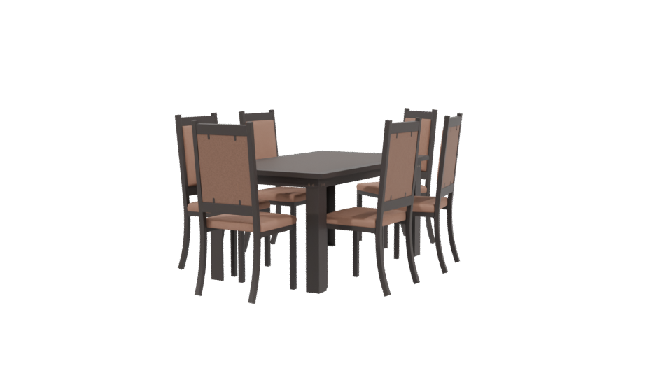 Stylish Modern Dining Table Set 3D Model - Professional 3D Model Render 3