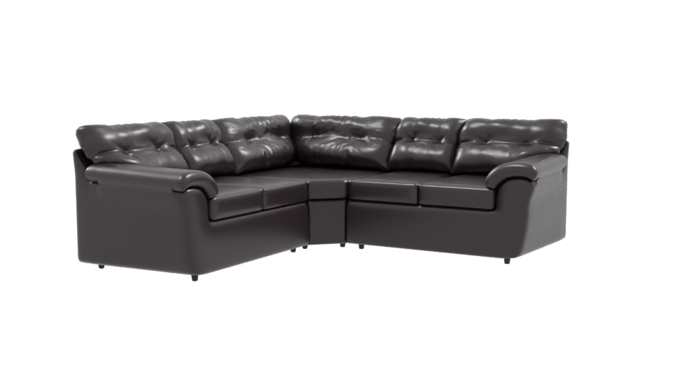 Modern L-Shaped Leather Sofa 3D Model - Professional 3D Model Render 9