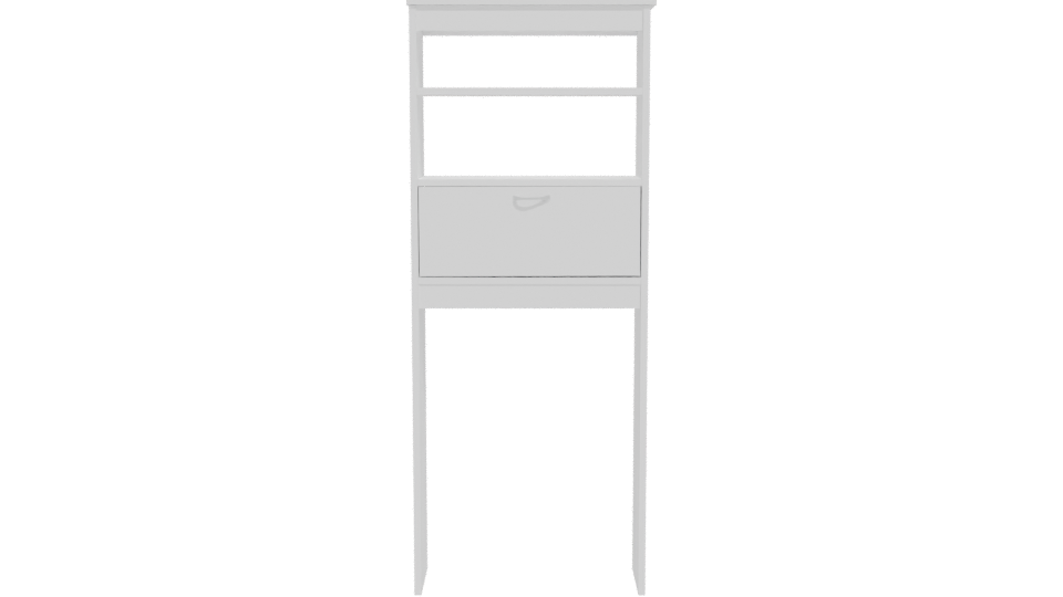 Minimalist White Storage Cabinet 3D - Professional 3D Model Render 11