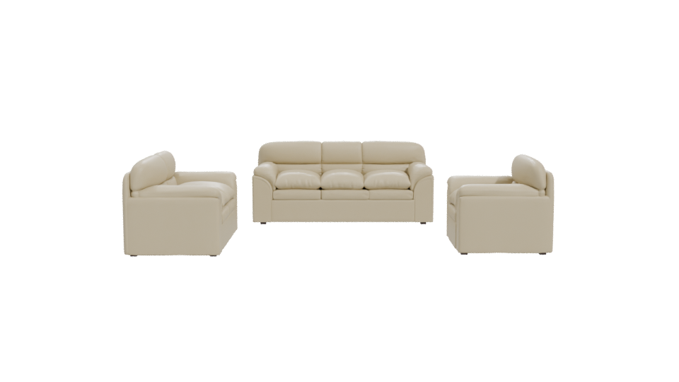 Stylish Leather Sofa Set 3D - Professional 3D Model Render 11