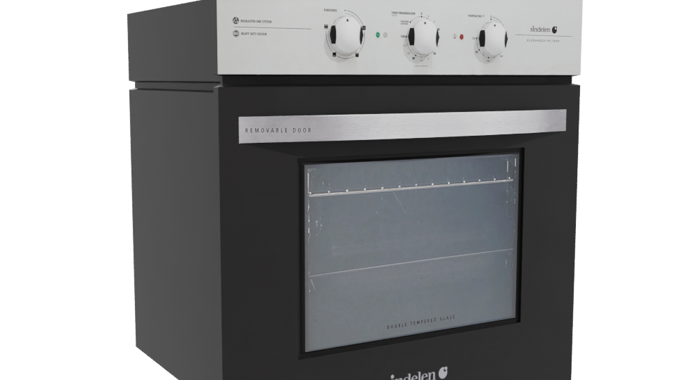 Sleek Black Built-In Oven 3D Model - Professional 3D Model Render 10