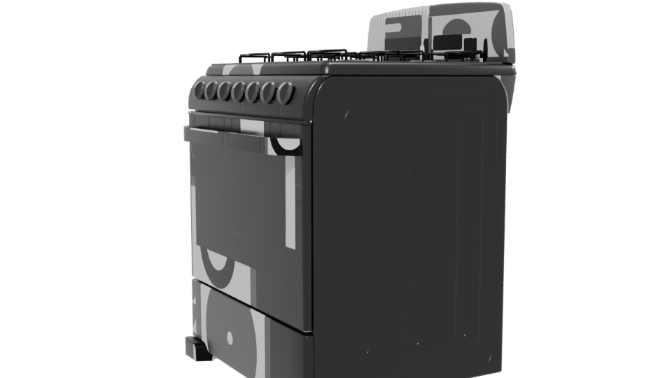 Stylish Gas Range Oven Model - Professional 3D Model Render 13