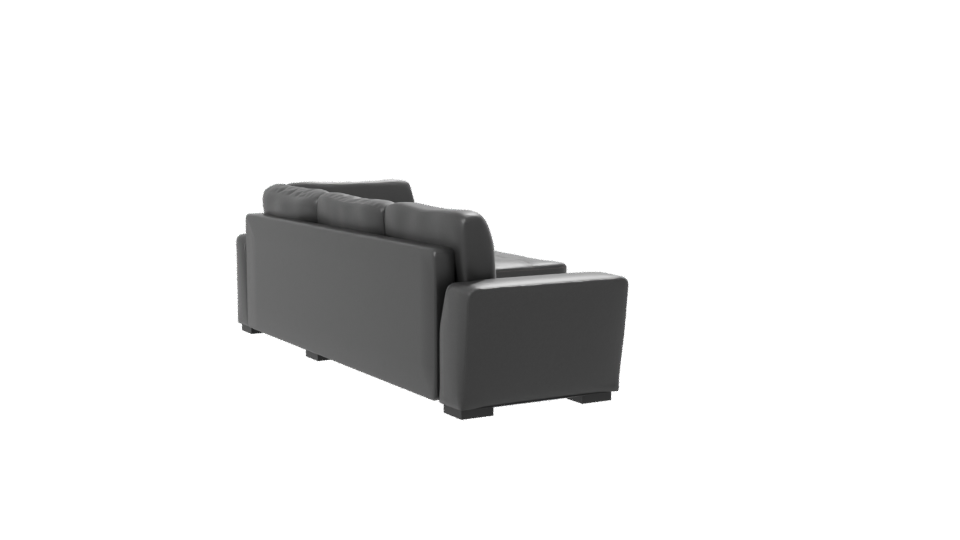 Contemporary Black Leather Sectional Sofa 3D Model - Professional 3D Model Render 7