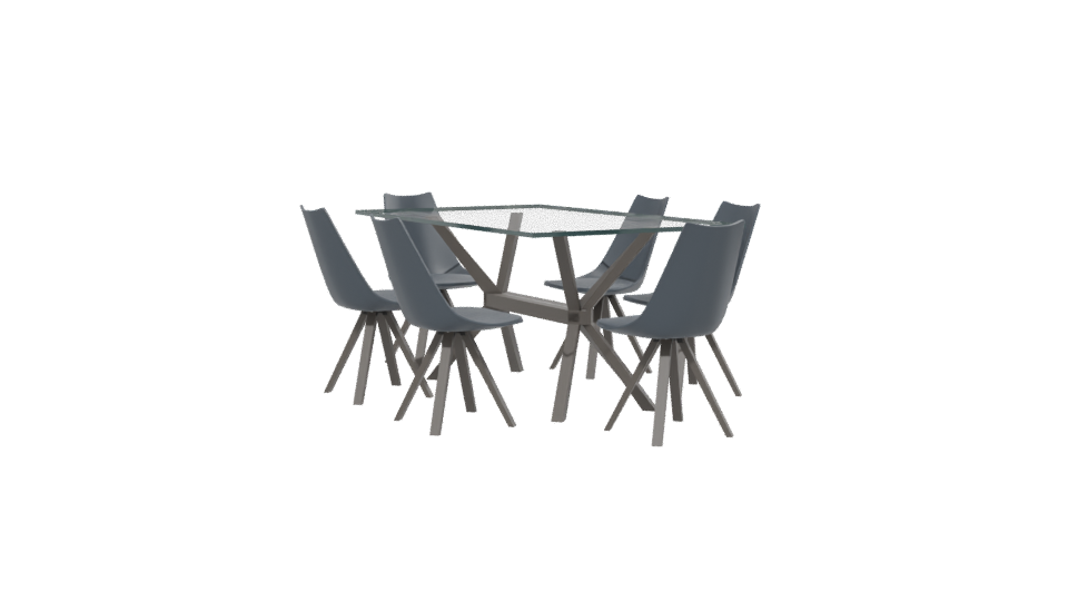 Glass Dining Table Set 3D - Professional 3D Model Render 13