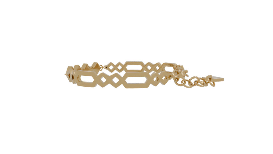 Elegant Gold Bracelet with Crystal Accents 3D Model - Professional 3D Model Render 3