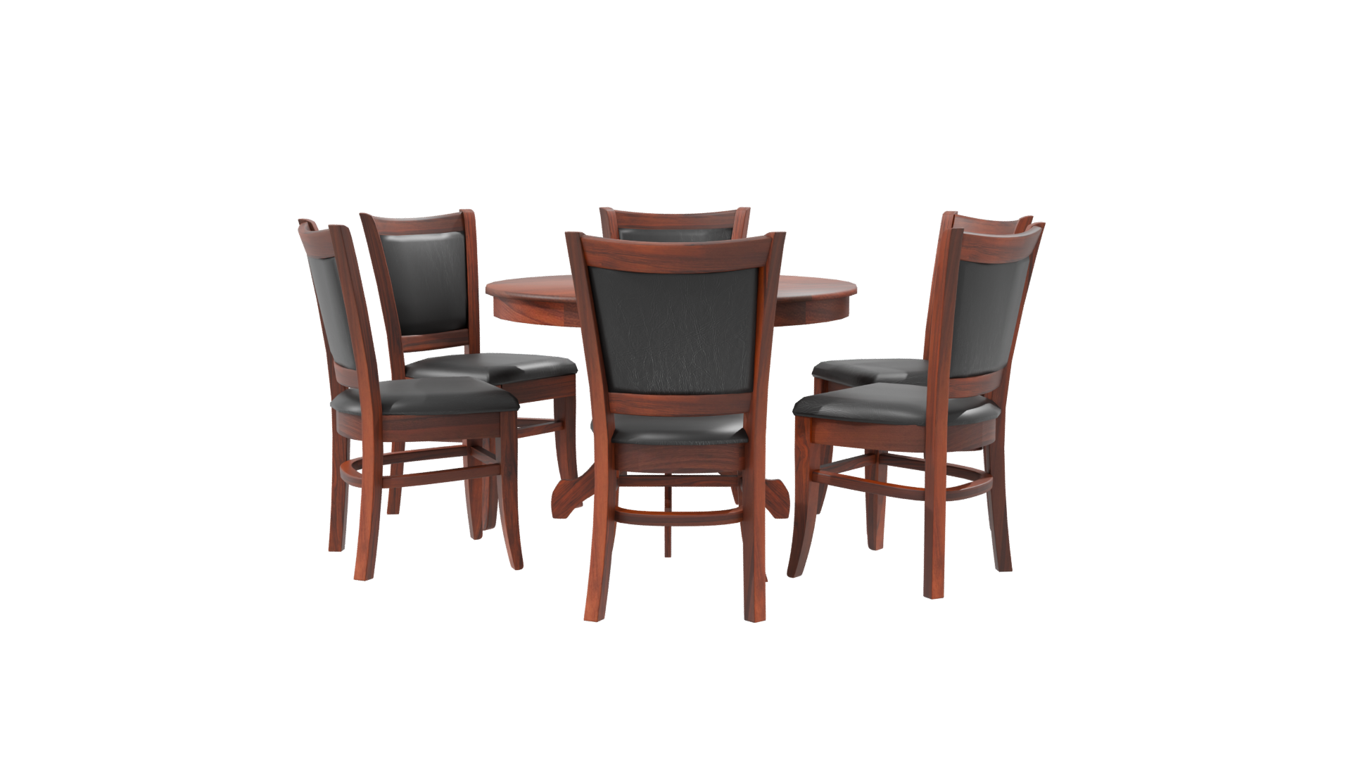 Elegant Wooden Dining Set 3D Model - Professional 3D Model Render 8