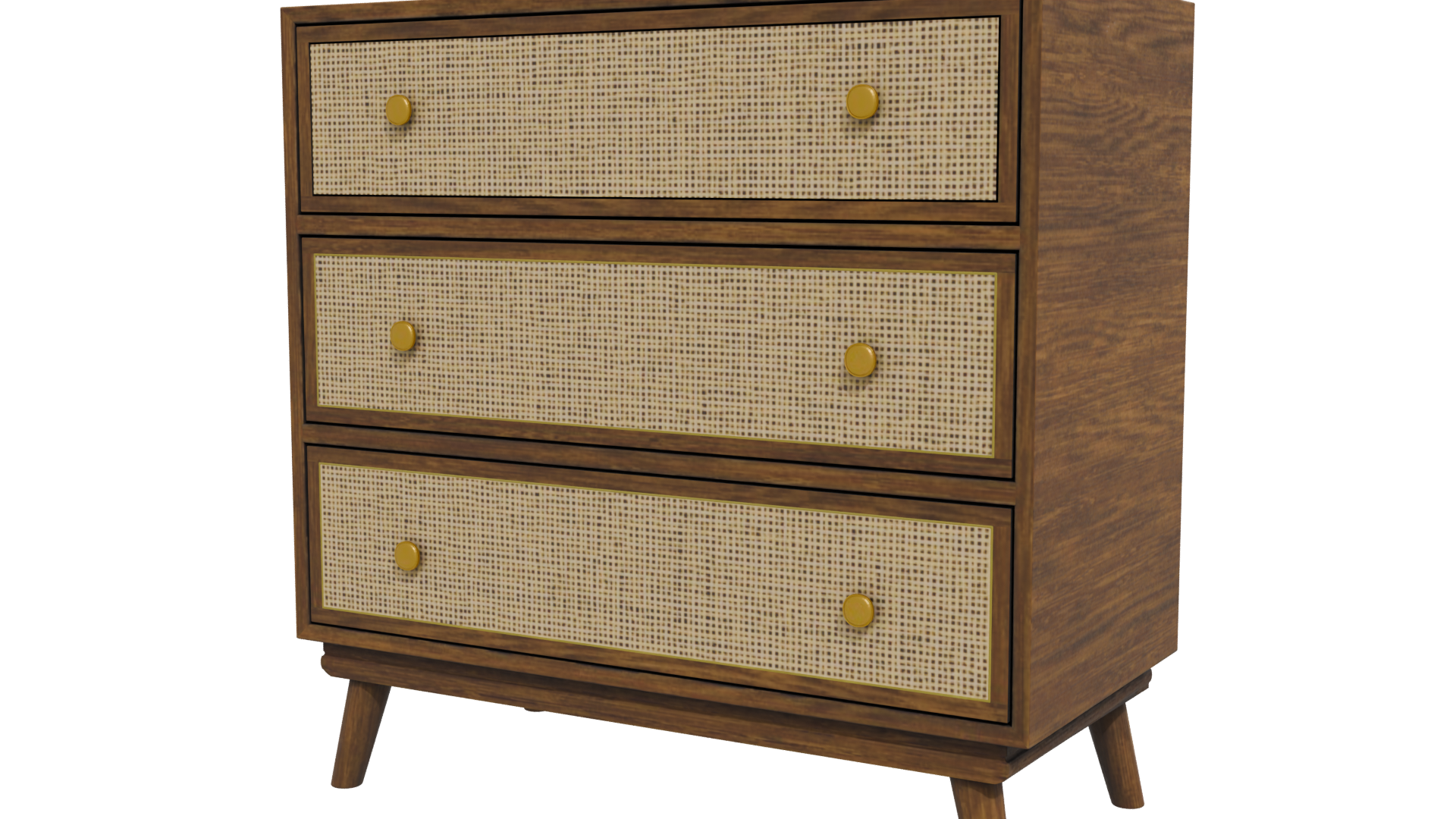 Mid-Century Modern Chest of Drawers - Professional 3D Model Render 12