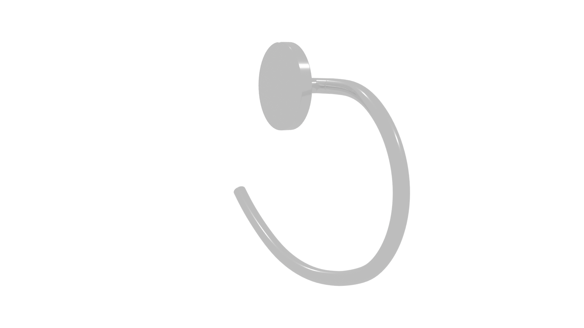 Stylish Minimalist Hoop Earring 3D Model - Professional 3D Model Render 10