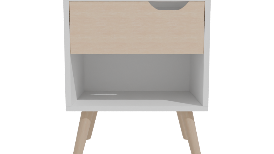 Minimalist Wooden Nightstand 3D Model - Professional 3D Model Render 11