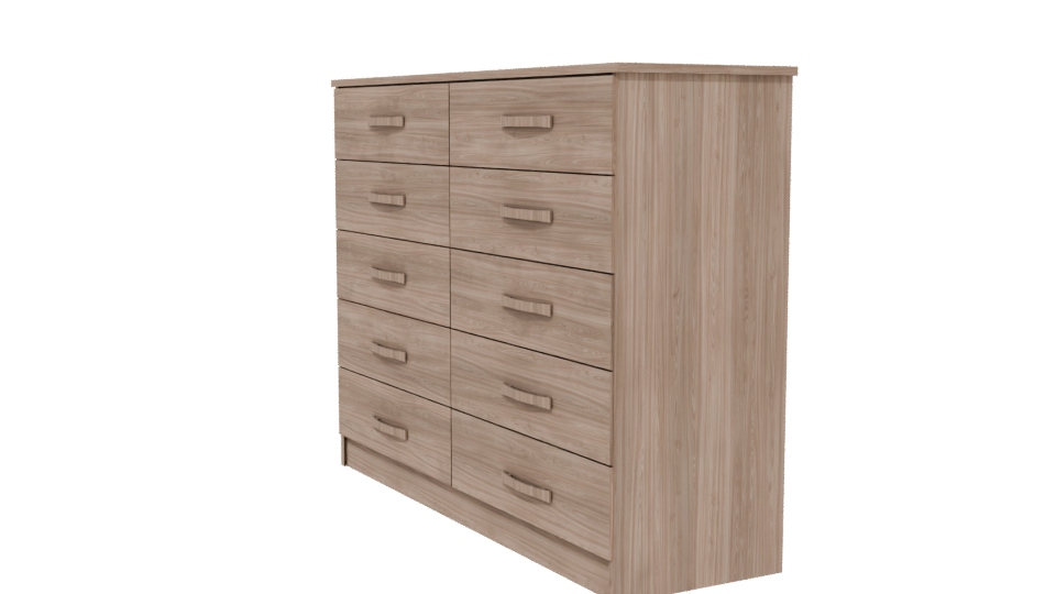 Contemporary Wooden Dresser Model - Professional 3D Model Render 13