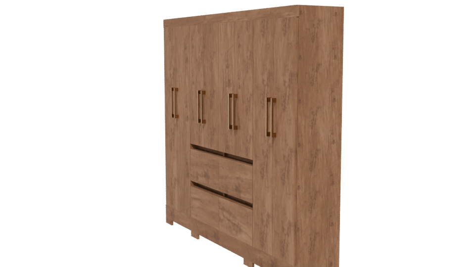 Contemporary Wooden Cabinet Model - Professional 3D Model Render 13