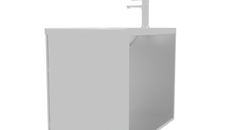 Contemporary Bathroom Vanity with Sink 3D Model - Professional 3D Model Render 3