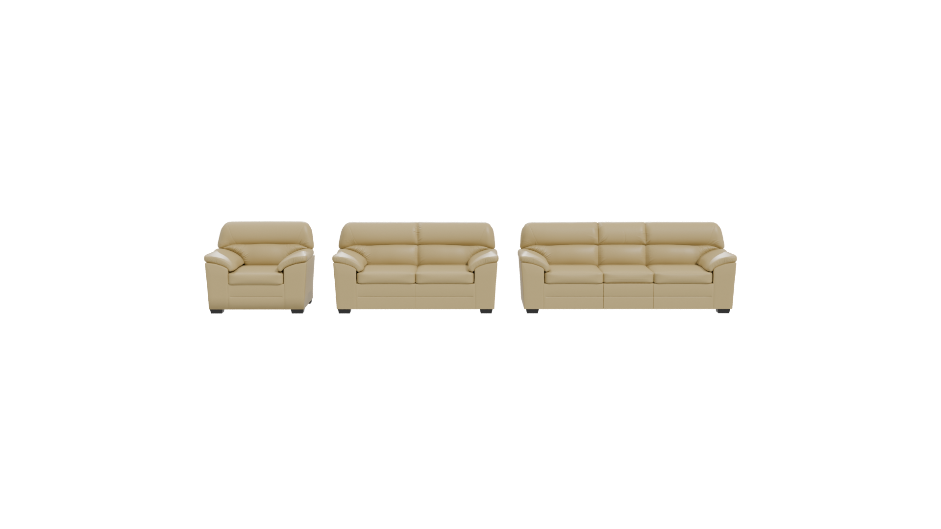 Stylish Three-Piece Sofa Set - Professional 3D Model Render 23