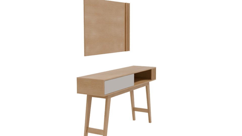 Modern Console Table with Mirror 3D - Professional 3D Model Render 9